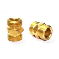 Brass Double Nipple Hex Adapter Male Connector Compression Fittings.